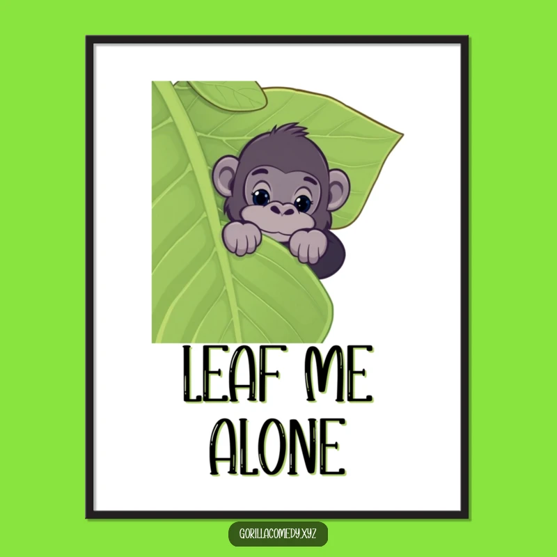 Funny Gorilla Leaf Peeker Digital Art - Intriguing Jungle Decor