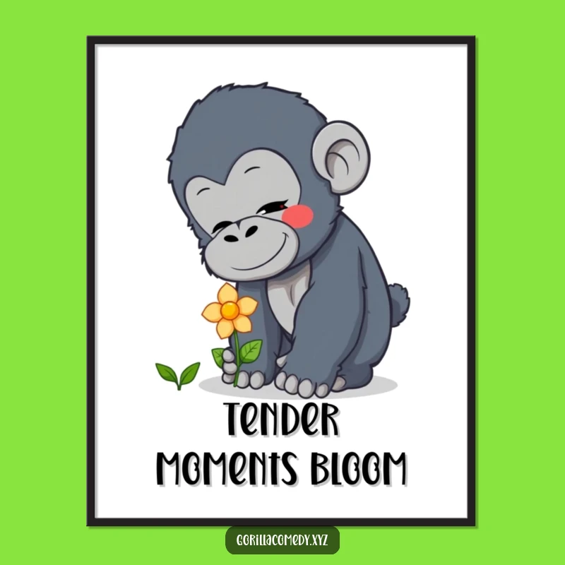 Funny Curious Gorilla Digital Art - Instant Gentleness: A Downloadable Funny Gift