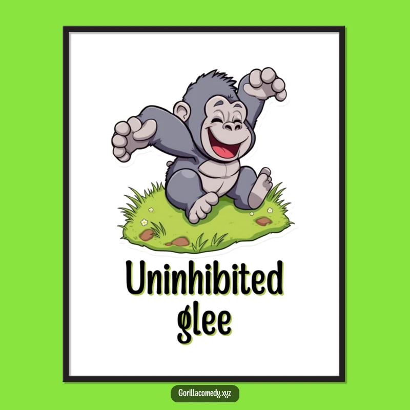 Funny Gorilla Tumble Digital Art: Joyful Motion for Your Walls!