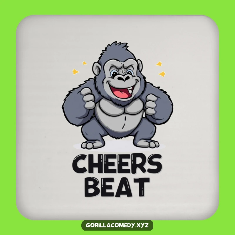 Funny Cheerful Gorilla Chest Pound Coaster Set - Add Rhythm to Your Table