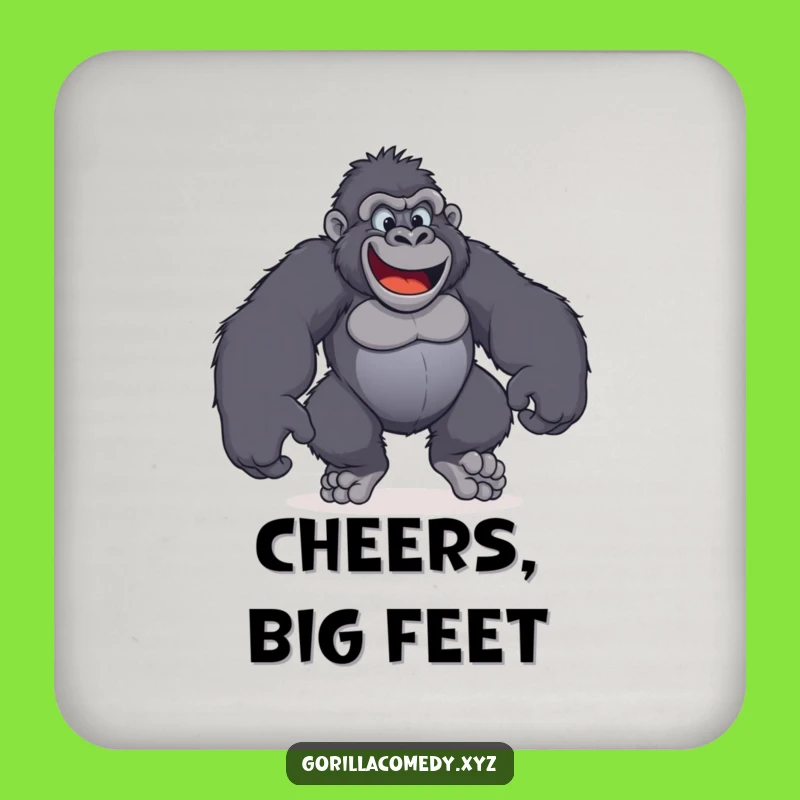 Funny Gorilla Happy Feet Coaster: Protect Surfaces with Comical Steps