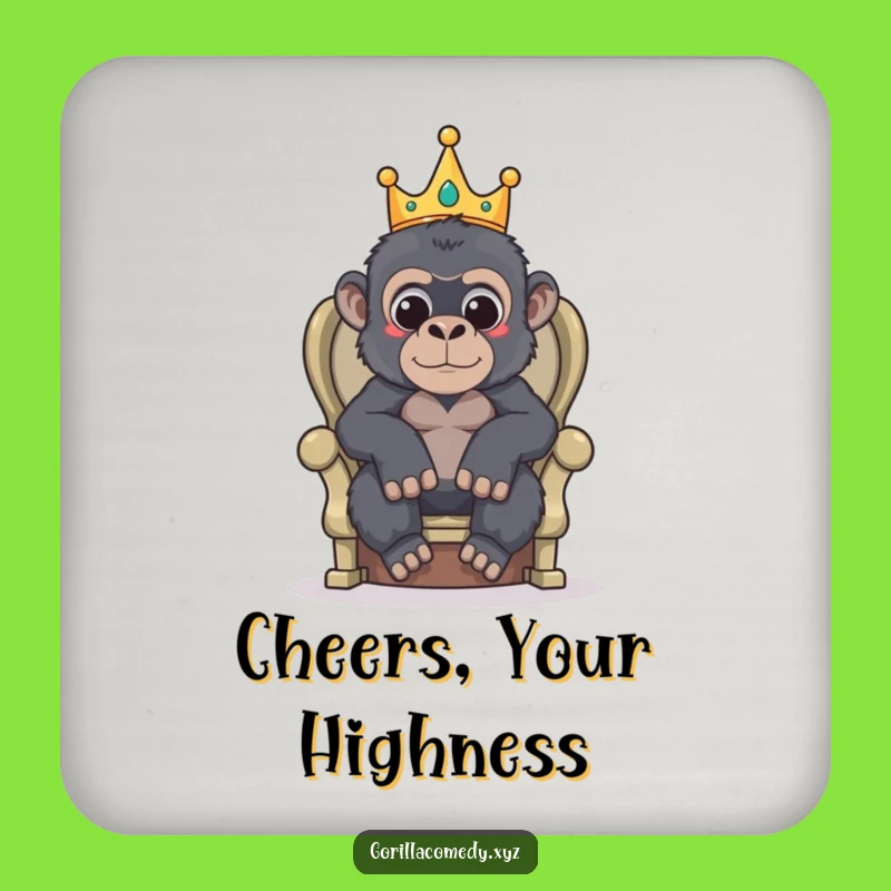Funny Gorilla King Coaster: Protect Your Surfaces with Hilarious Majesty