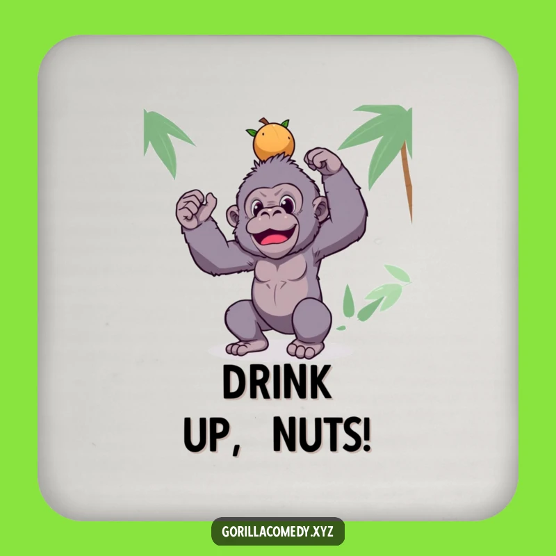 Funny Gorilla Coasters: Coconut Protection, Silly Drink Gift