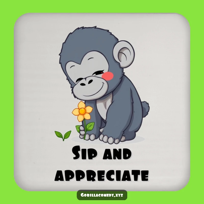 Funny Curious Gorilla Drink Coasters - Protect with Tenderness: A Charming Funny Gift