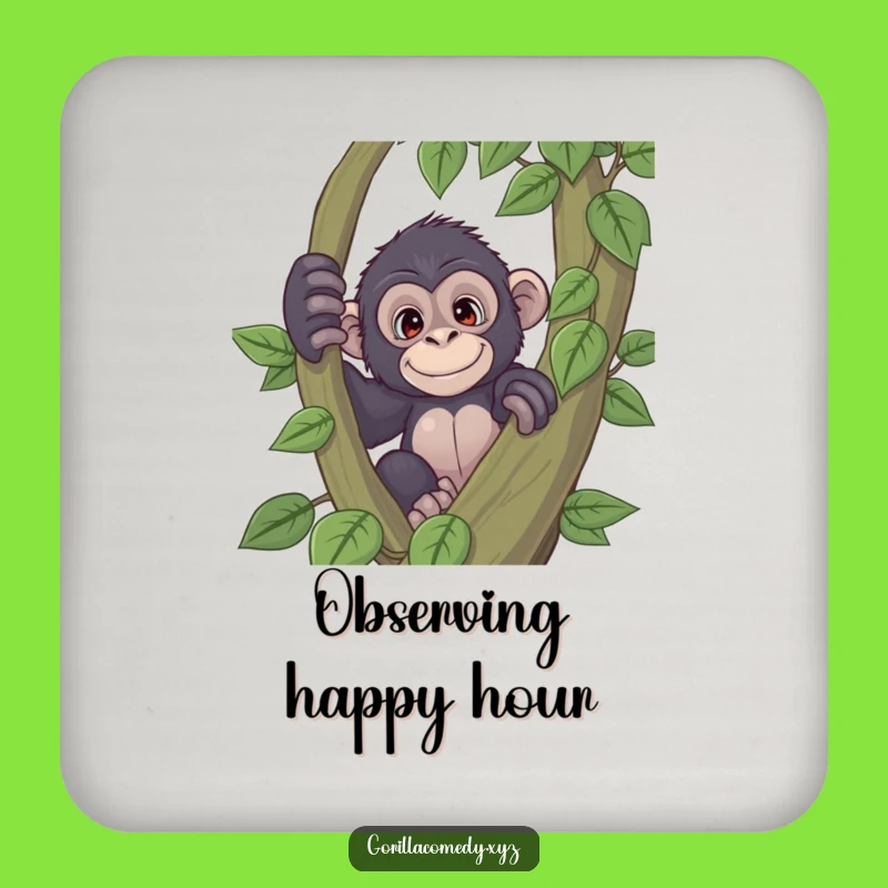 Funny Gorilla Coaster: Curious Primate Protection Gift