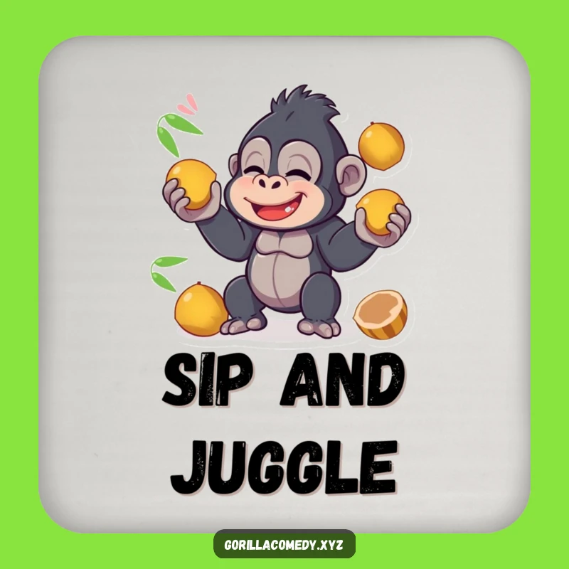 Funny Gorilla Juggling Coaster: Protect Surfaces with This Hilarious Gift!