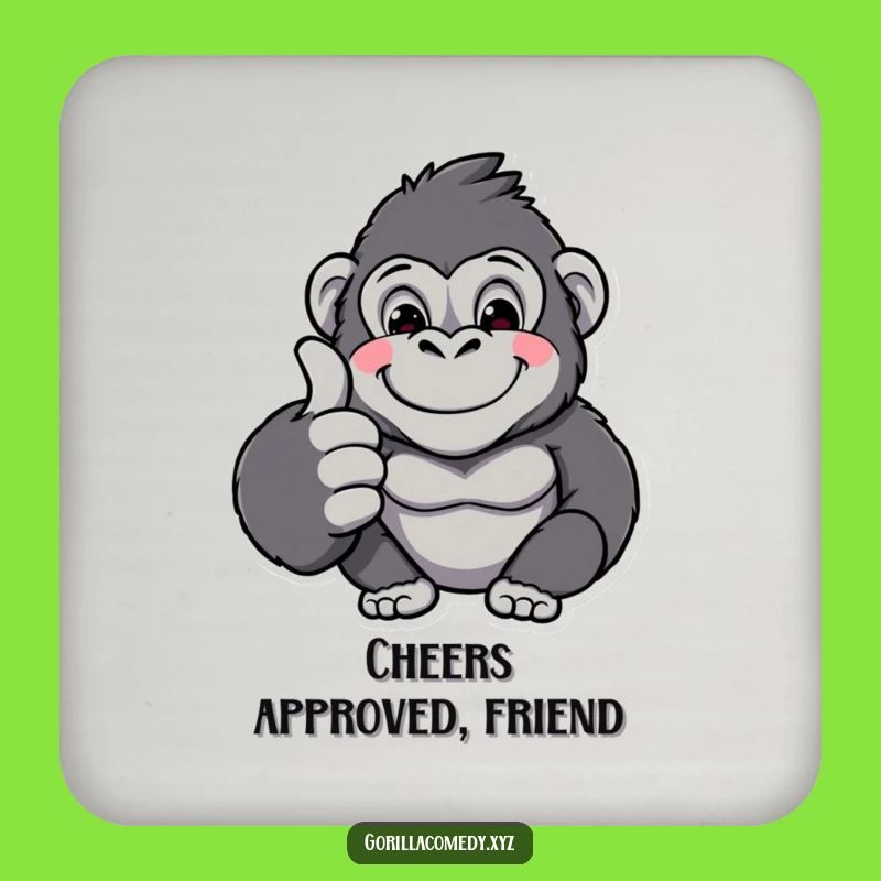 Funny Gorilla Thumbs Up Coaster: Protect Surfaces with This Hilarious Gift!
