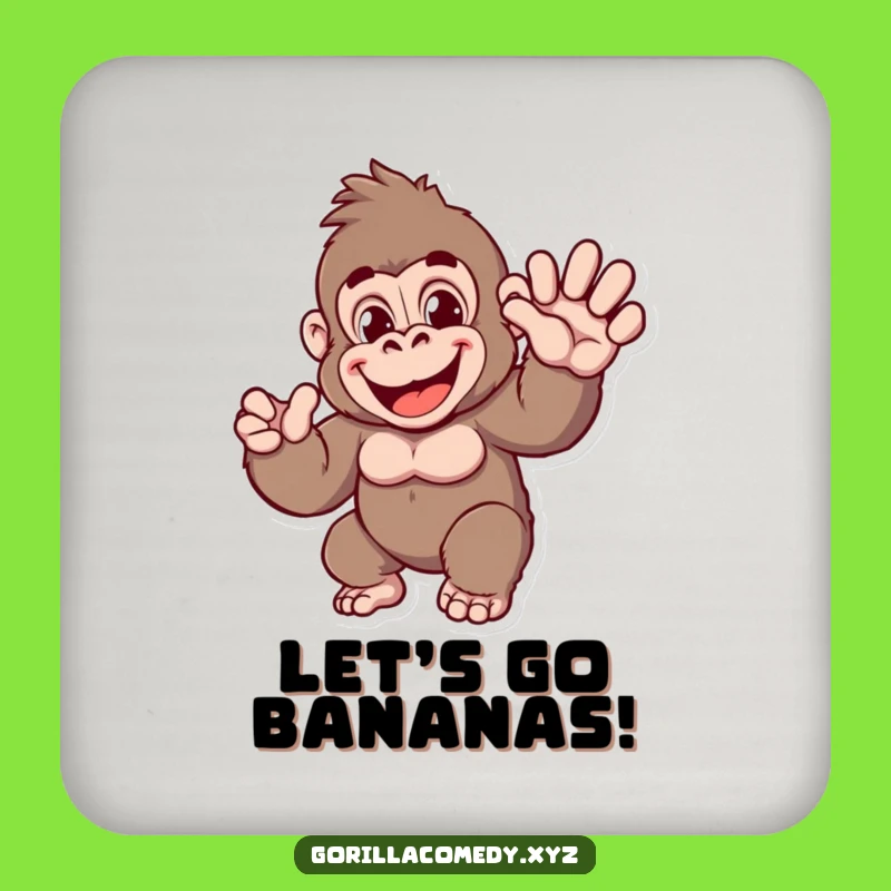 Funny Gorilla Wave Coaster: Cheerful Ape Protector - A Unique Funny Gift for Tables!