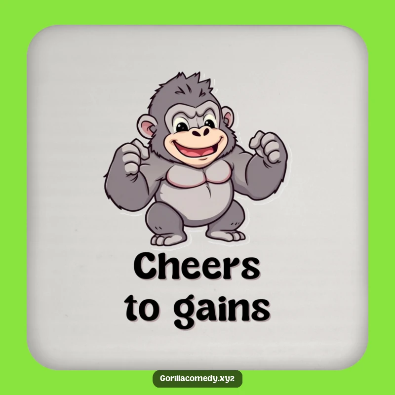 Funny Kawaii Gorilla Drink Coasters - Protect Your Space with Strength: A Fun Funny Gift