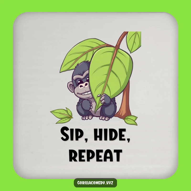 Funny Peeking Gorilla Drink Coaster: Protect Surfaces with Playfulness
