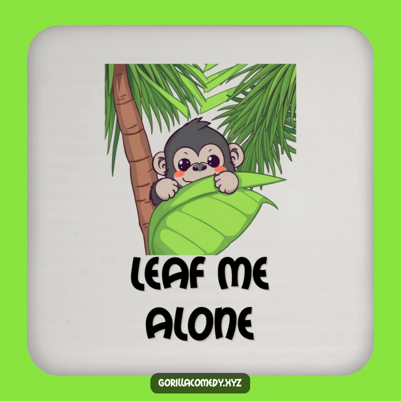 Funny Kawaii Gorilla Coaster Set, Tropical Drink Protection, Hilarious Home Gift