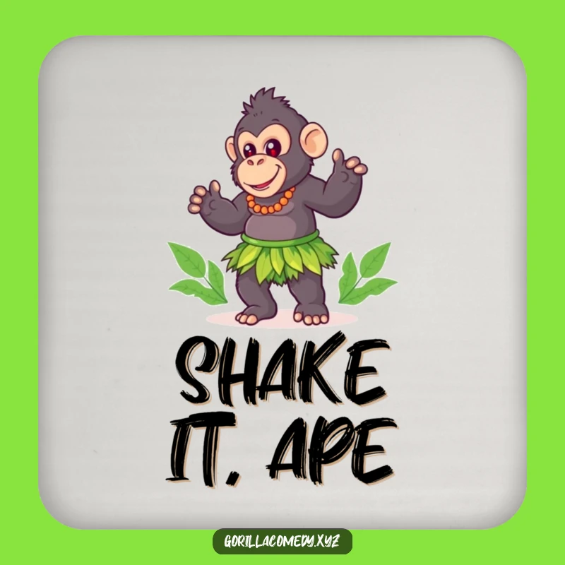 Funny Gorilla Hula Coaster - Tropical Table Vibes!