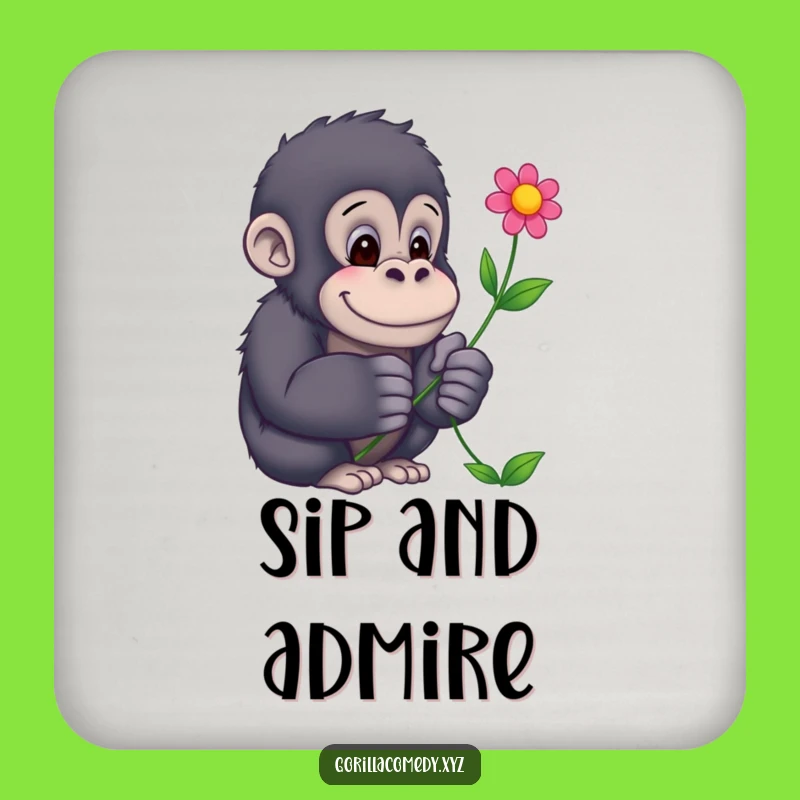 Funny Gorilla Flower Coaster - Protect Surfaces with Gentle Art