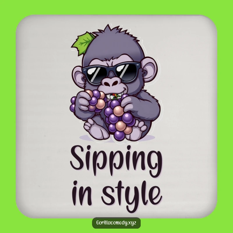 Funny Gorilla Coasters: Chill Vibes with Cool Sunglasses Style