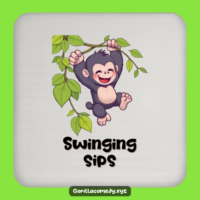 Funny Kawaii Gorilla Vine Coaster - Protect Surfaces with Joyful Adventure