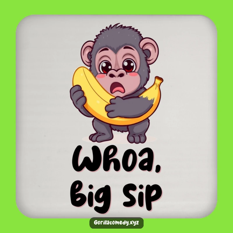 Funny Banana Gorilla Coaster: Protect Surfaces with Comedic Surprise, Perfect Gift