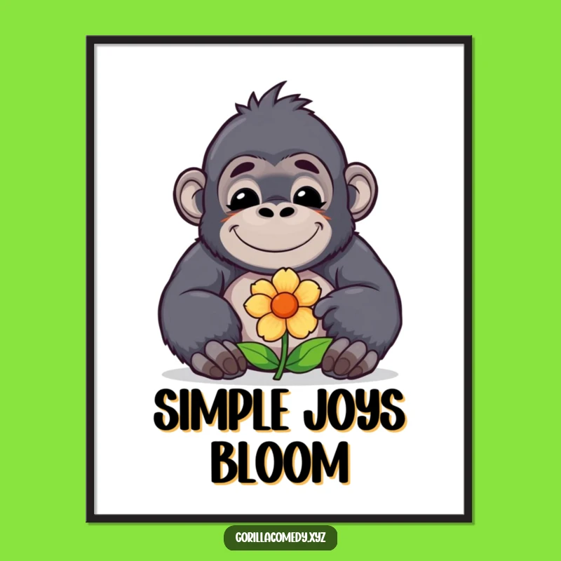Funny Gorilla Flower Poster: Decorate with Kindness, a Hilarious Gift!