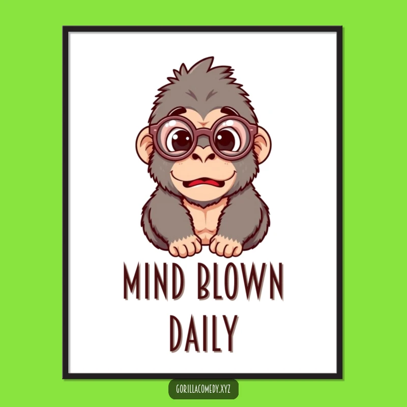 Funny Gorilla Glasses Poster: Quirky Wall Art for a Hilarious Surprise Space
