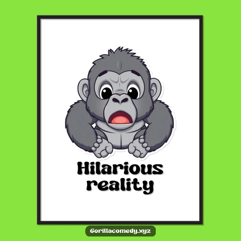 Funny Surprised Gorilla Poster - Hilarious Wall Art for Laugh Enthusiasts