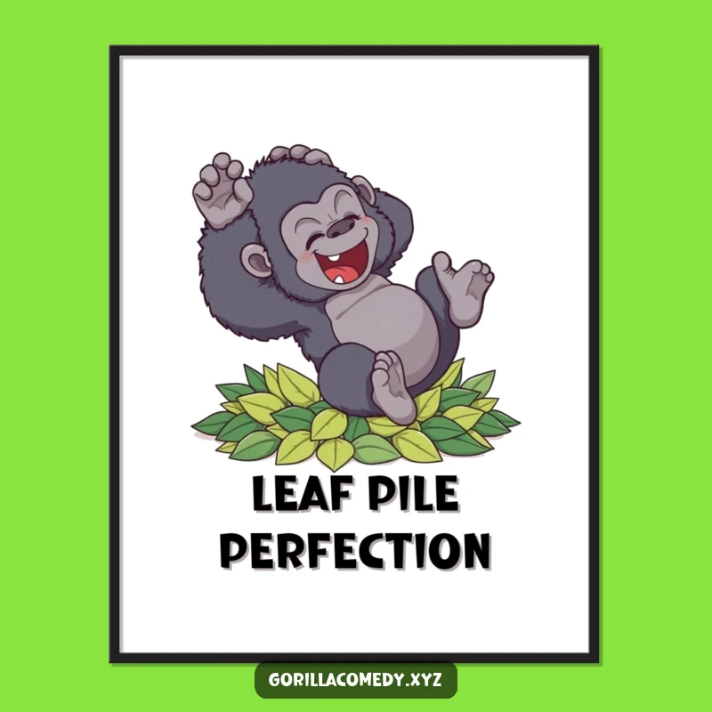 Funny Clumsy Gorilla Poster: Delightful Tumble Primate Art Gift