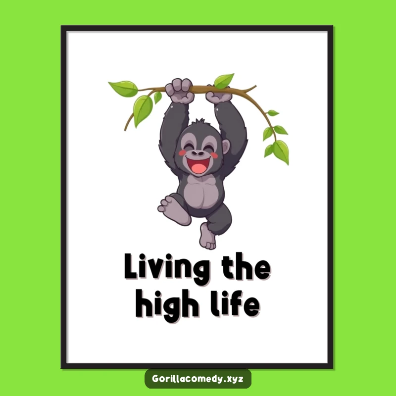 Funny Gorilla Swing Poster: Dynamic Jungle Art for a Celebratory and Joyful Vibe