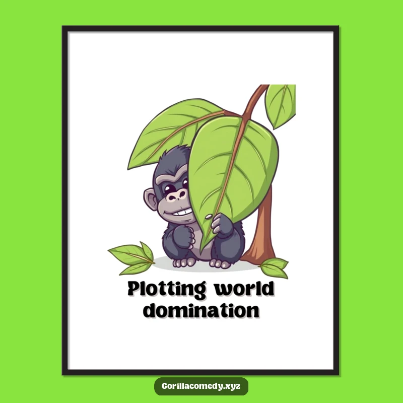 Funny Peeking Gorilla Poster: Mischievous Ape Wall Art