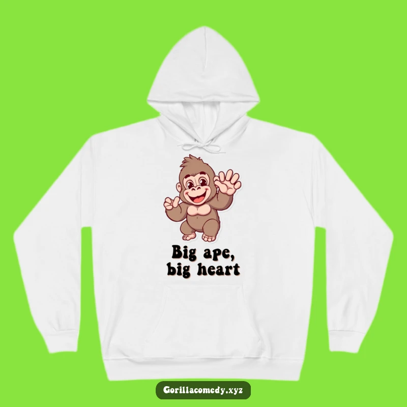Funny Gorilla Wave Hoodie: Cozy Ape Greeting - The Ultimate Funny Gift for Cold Days!