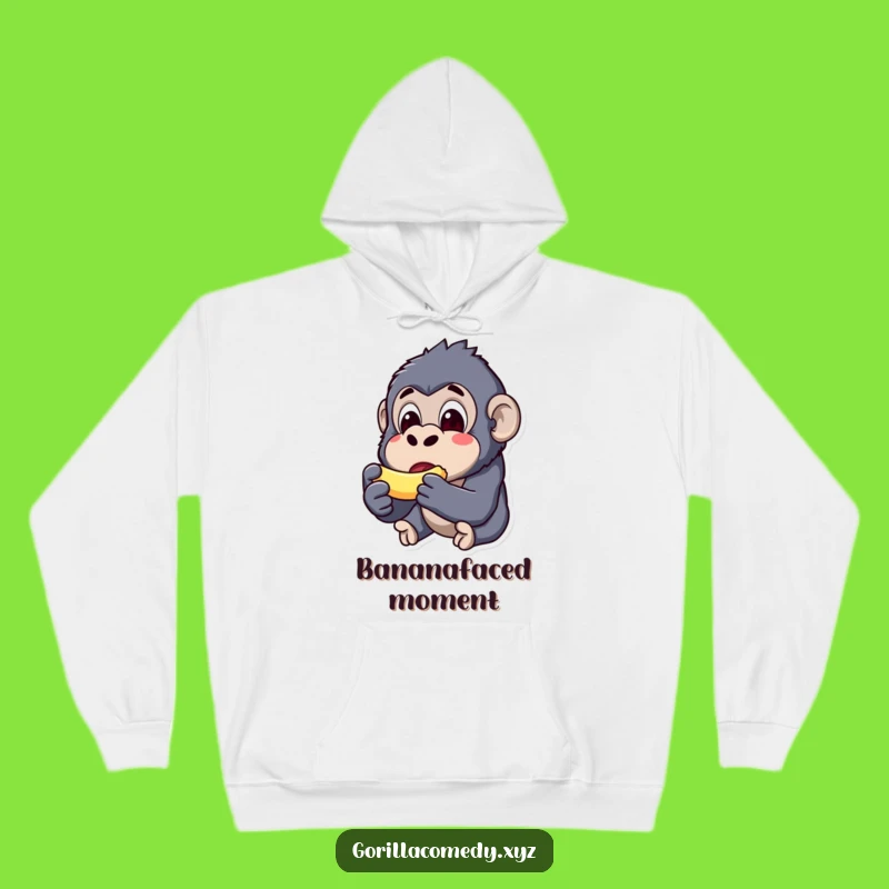 Funny Kawaii Gorilla Surprise Hoodie - Cozy & Comical Banana Lover Gift