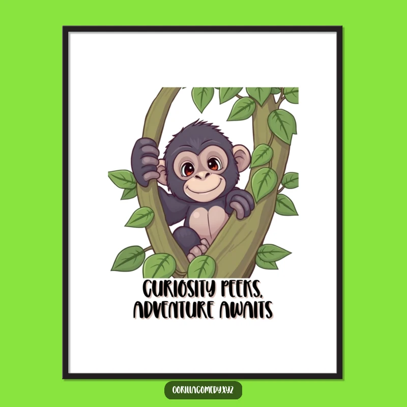 Free Printable Peeking Gorilla Wall Art: Funny Downloadable Art