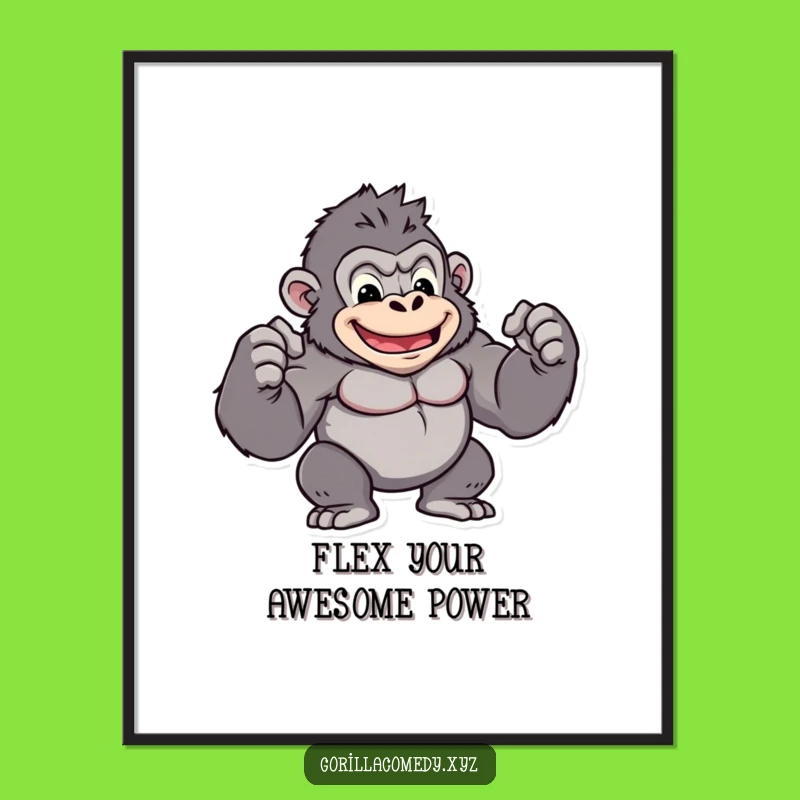Free Printable Wall Art: Muscular Gorilla Flexing for a Strong, Motivational Vibe