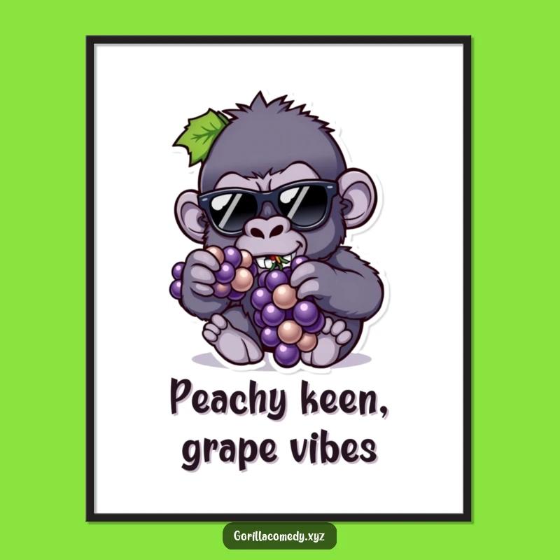 Free Printable Gorilla Art: Cool Ape Vibes Downloadable Poster Gift