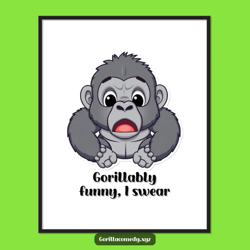 Free Printable Surprised Gorilla Art: Humorous Downloadable Decor for Bold Statements