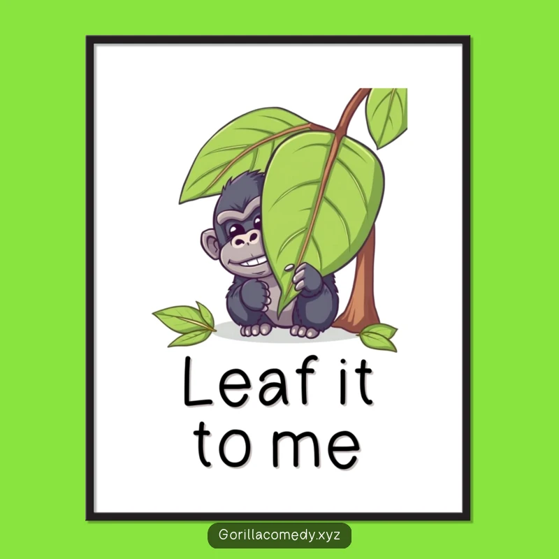 Funny Free Printable Wall Art: Mischievous Gorilla hiding, playful decor!