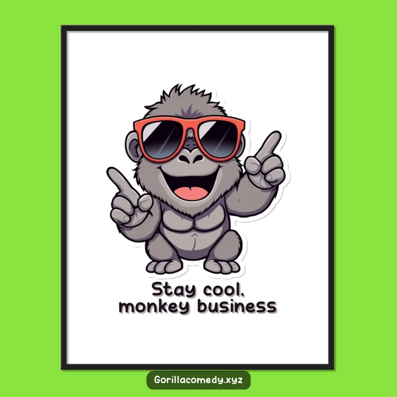 Funny Free Printable Wall Art: Cool Gorilla Snap DIY Downloadable Decor