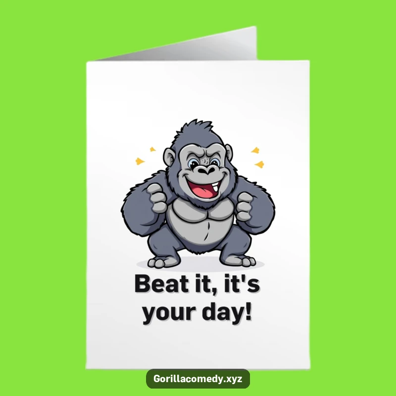 Free Printable Cheerful Gorilla Birthday Card: Energetic Downloadable Fun for Their Big Day