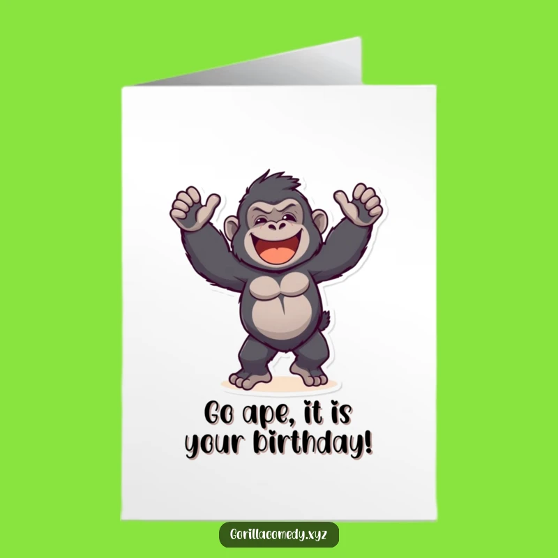 Free Printable Funny Gorilla Dance Birthday Card: Hilarious Downloadable Gift for Laughter