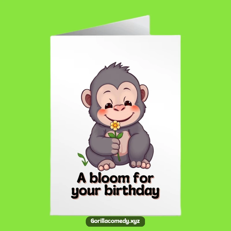 Free Printable Gentle Gorilla Birthday Card: Sweet Downloadable Gift for a Special Day