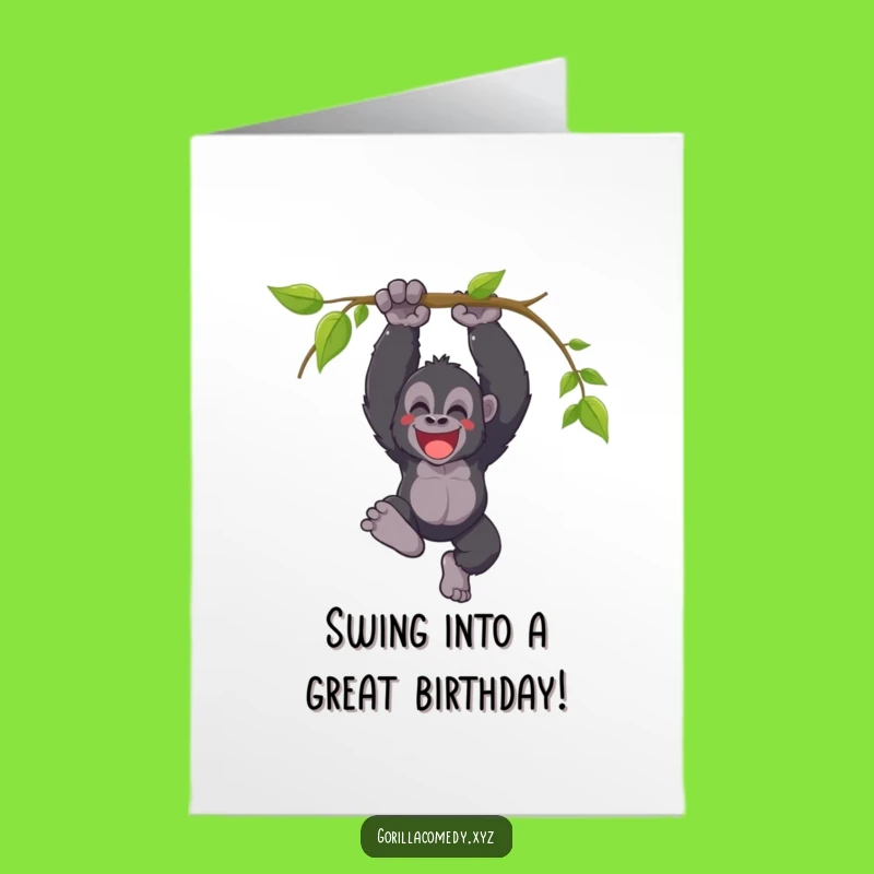 Free Printable Gorilla Birthday Card: Wild Celebration Downloadable Gift