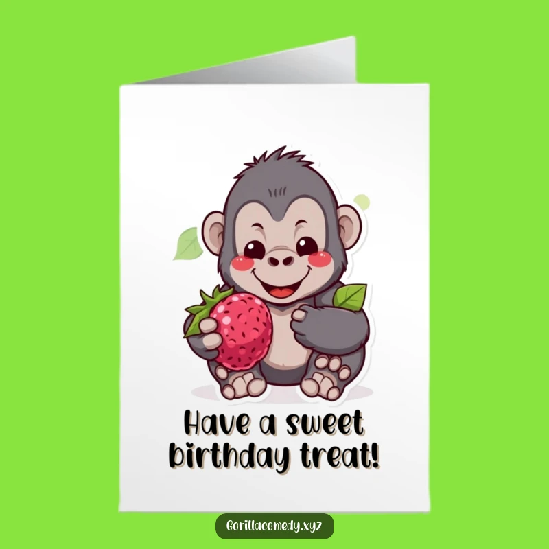 Free Printable Gentle Gorilla Birthday Card: Sweet Treat Downloadable Gift!