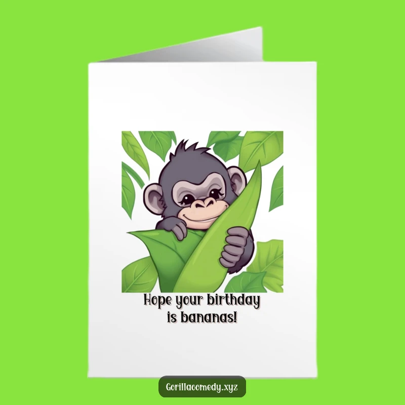 Free Printable Gorilla Birthday Card: Mischievous Jungle Fun Downloadable Gift
