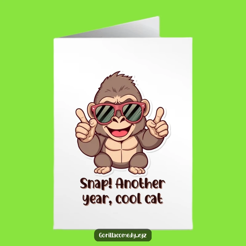 Free Printable Birthday Card: Cool Gorilla Snapping Fingers for a Jazzy Celebration
