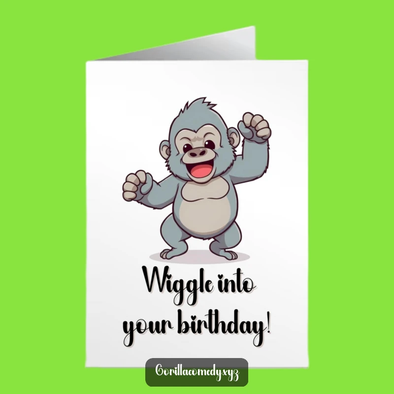 Funny Gorilla Dance Card Free Printable: Wobbly Legs Birthday Downloadable Gift