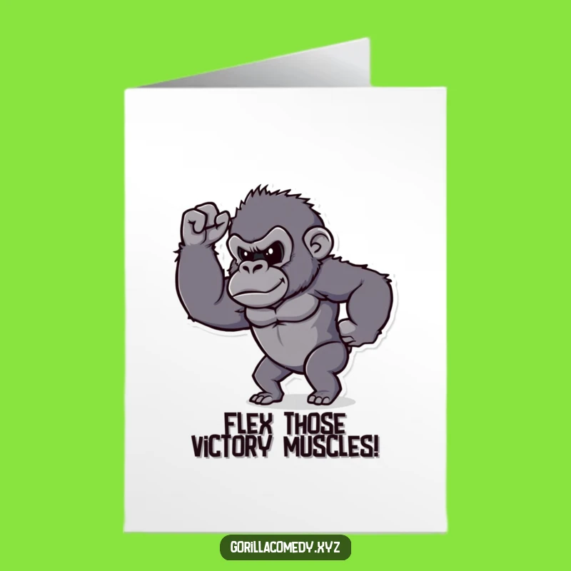 Free Printable Congratulations Card: Strong Gorilla Flexing for Your Big Achievement