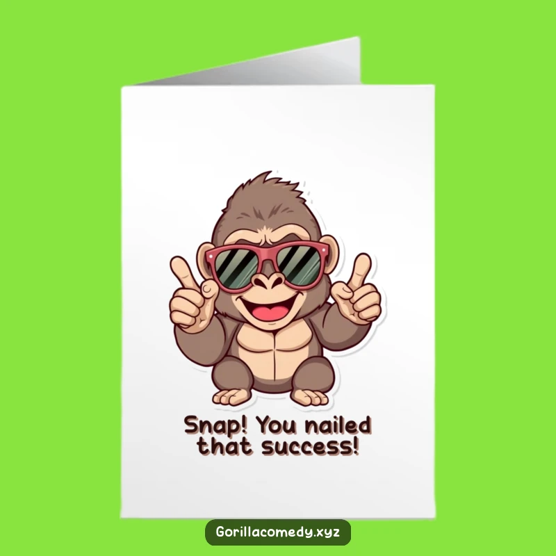 Free Printable Congratulations Card: Cool Gorilla Snapping Fingers for Awesome News