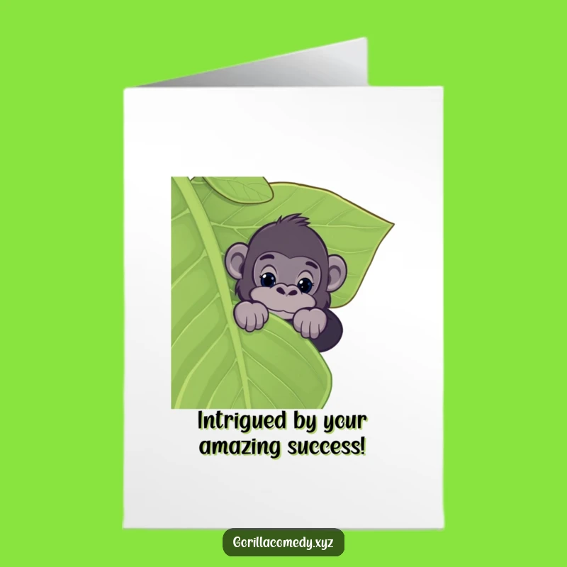 Free Printable Gorilla Congrats Card: Curious Peek, Hilarious Occasion