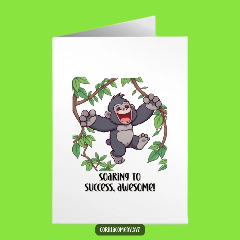 Kawaii Gorilla Congrats Card Free Printable Downloadable Joyful Leap Gift