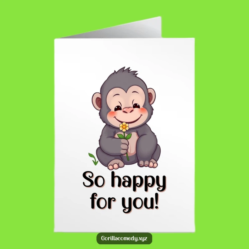 Free Printable Gentle Gorilla Congrats Card: Heartfelt Downloadable Message for Success