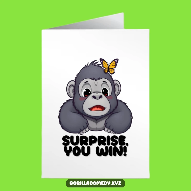 Kawaii Gorilla Congrats Card Free Printable Downloadable Surprise Gift