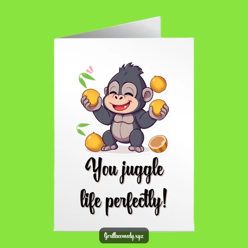Free Congrats Card: Juggling Gorilla, Hilarious DIY Gift for Success