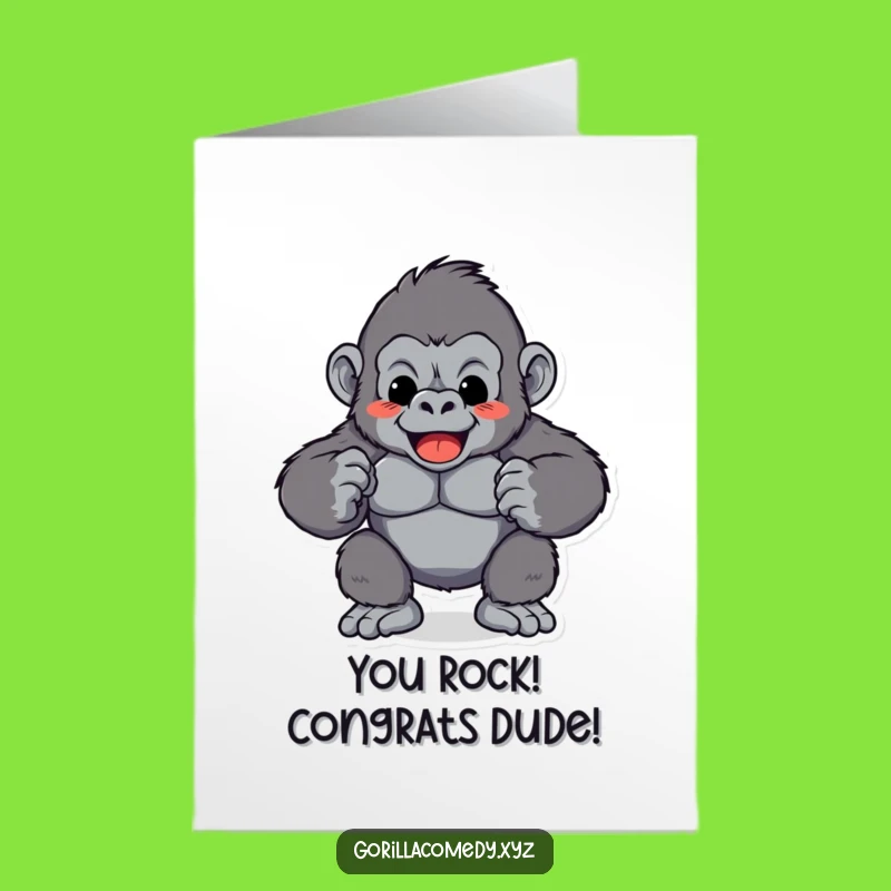 Free Printable Gorilla Congratulations Card: Funny Chest Pound Downloadable Gift for Victors